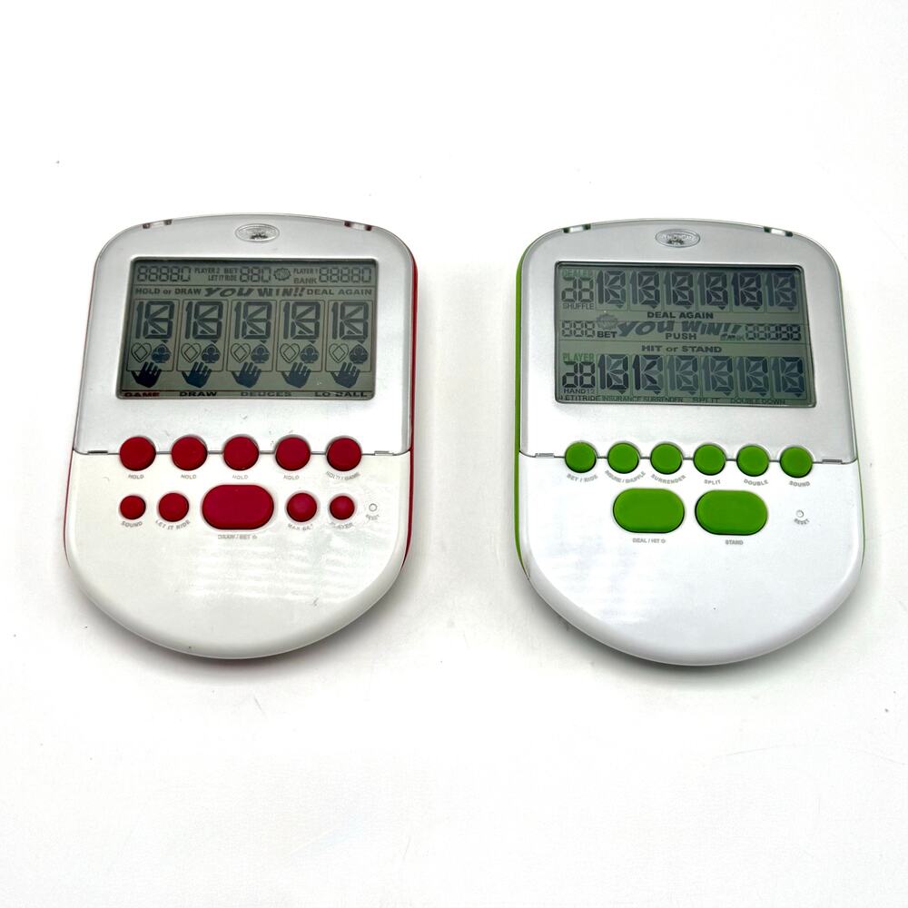Radica Big Screen Poker Blackjack Lot 2 Handheld Electronic Game Backlit Lighted